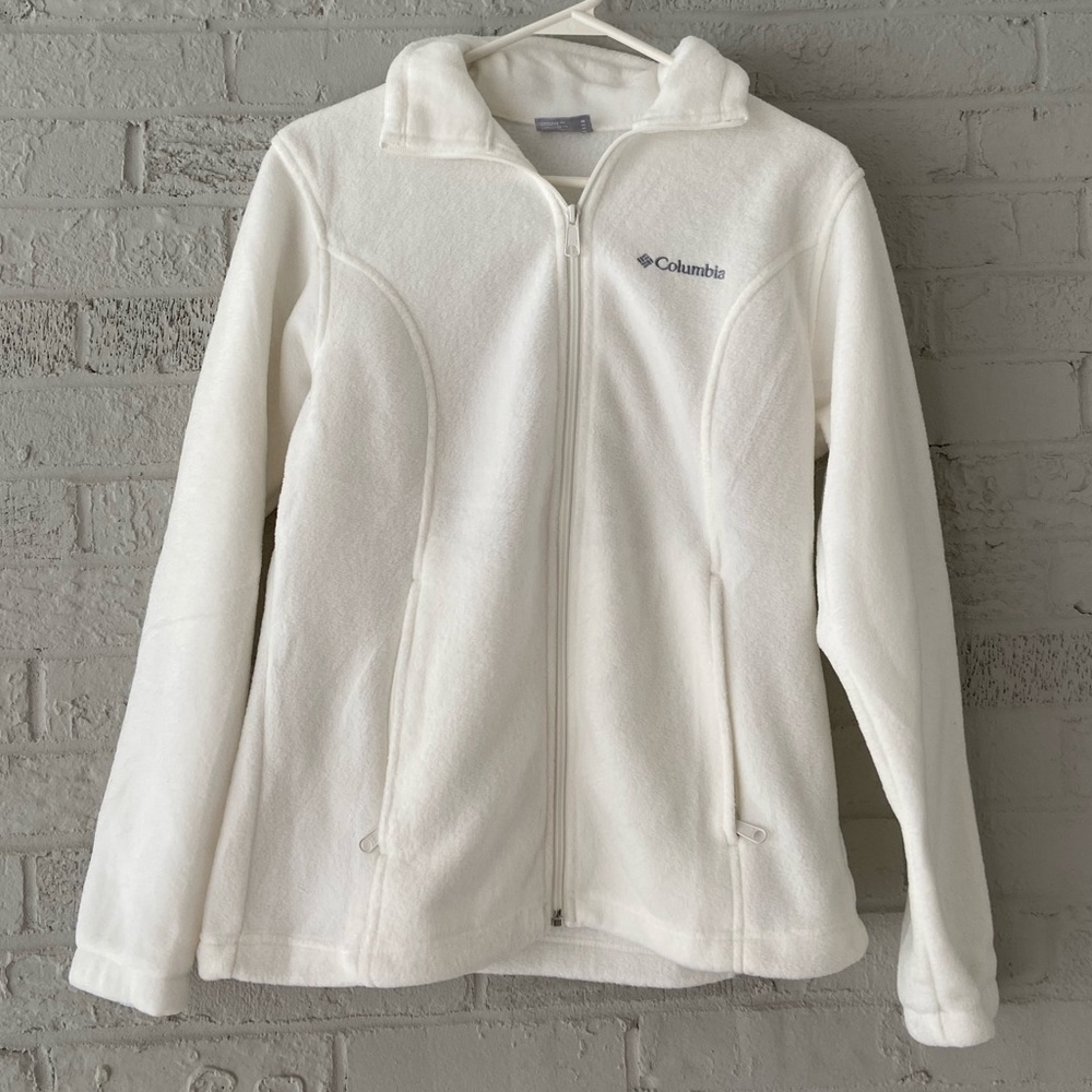 Columbia White Zip Up Jacket